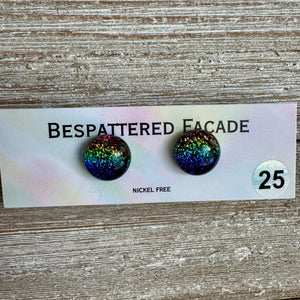Rainbow Magic Drop Stud Dichroic Glass Earrings (25)