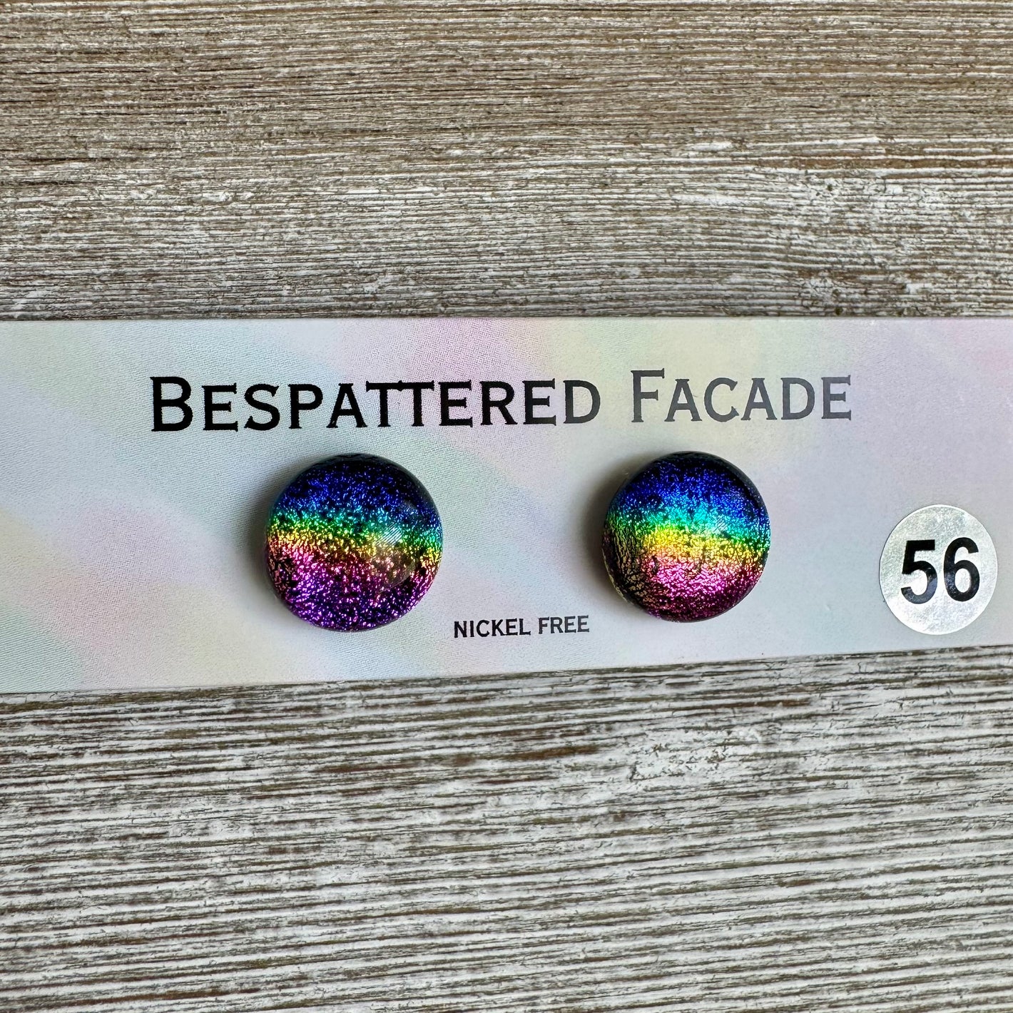 Rainbow Magic Drop Stud Dichroic Glass Earrings (56)