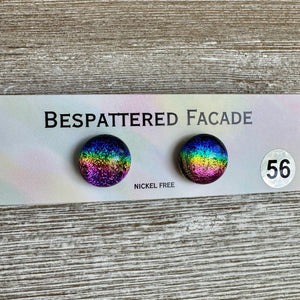 Rainbow Magic Drop Stud Dichroic Glass Earrings (56)