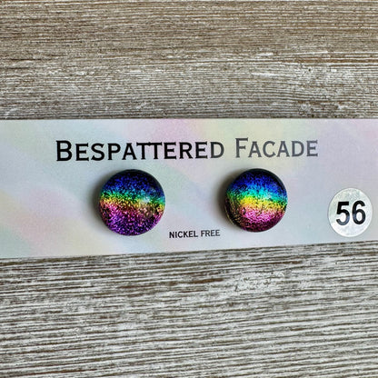 Rainbow Magic Drop Stud Dichroic Glass Earrings (56)
