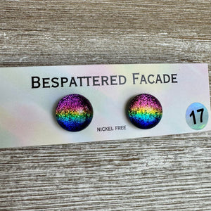 Rainbow Magic Drop Stud Dichroic Glass Earrings (17)