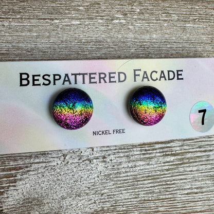 Rainbow Magic Drop Stud Dichroic Glass Earrings (7)