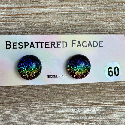 Rainbow Magic Drop Stud Dichroic Glass Earrings (60)