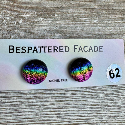Rainbow Magic Drop Stud Dichroic Glass Earrings (62)