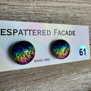 Rainbow Magic Drop Stud Dichroic Glass Earrings (61)