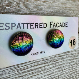 Rainbow Magic Drop Stud Dichroic Glass Earrings (16)