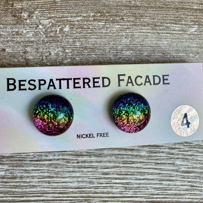 Rainbow Magic Drop Stud Dichroic Glass Earrings (4)