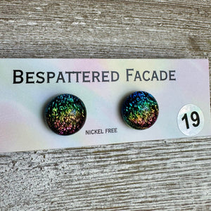 Rainbow Magic Drop Stud Dichroic Glass Earrings (19)