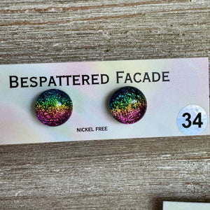 Rainbow Magic Drop Stud Dichroic Glass Earrings (34)