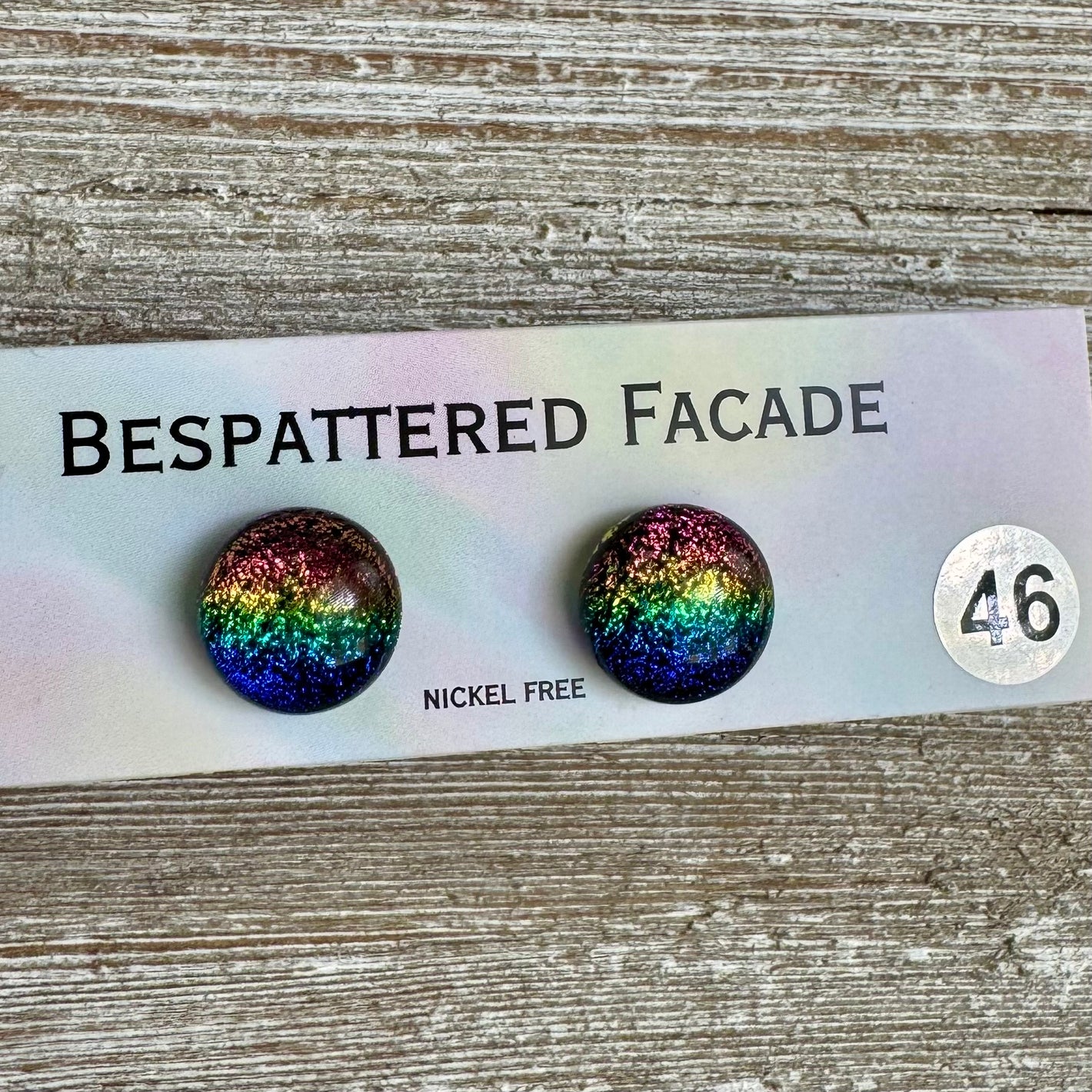 Rainbow Magic Drop Stud Dichroic Glass Earrings (46)