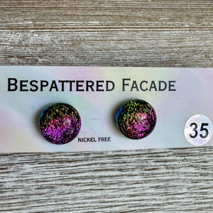 Rainbow Magic Drop Stud Dichroic Glass Earrings (35)