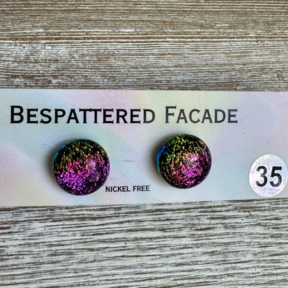 Rainbow Magic Drop Stud Dichroic Glass Earrings (35)