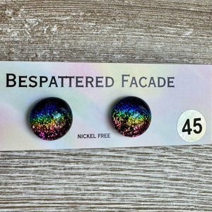 Rainbow Magic Drop Stud Dichroic Glass Earrings (45)