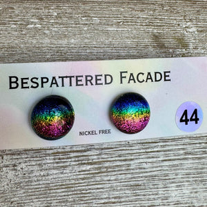 Rainbow Magic Drop Stud Dichroic Glass Earrings (44)