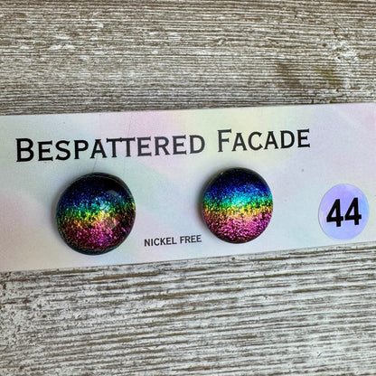 Rainbow Magic Drop Stud Dichroic Glass Earrings (44)