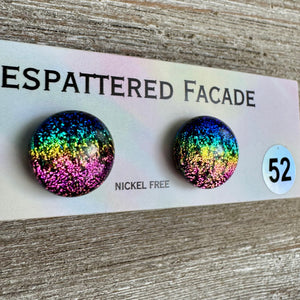 Rainbow Magic Drop Stud Dichroic Glass Earrings (52)