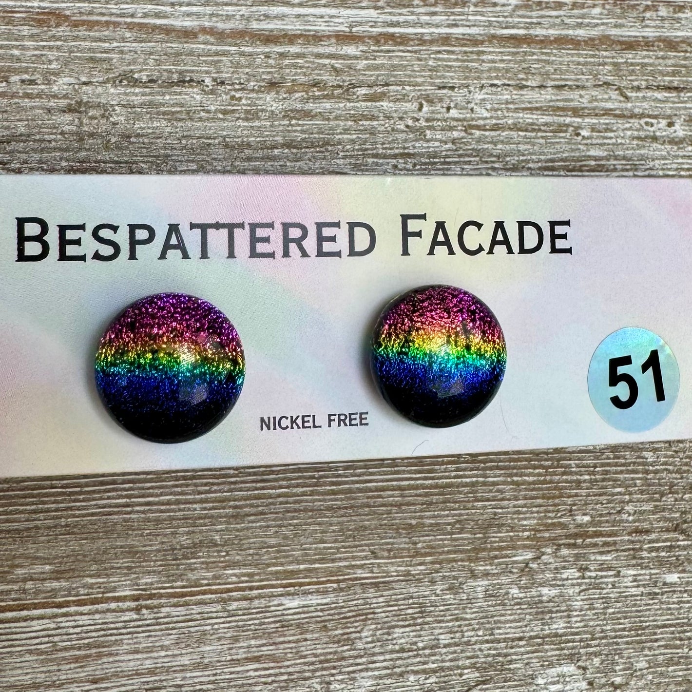 Rainbow Magic Drop Stud Dichroic Glass Earrings (51)