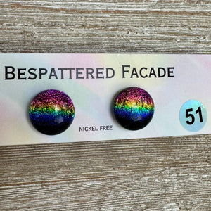 Rainbow Magic Drop Stud Dichroic Glass Earrings (51)