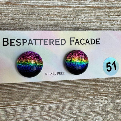 Rainbow Magic Drop Stud Dichroic Glass Earrings (51)