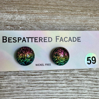 Rainbow Magic Drop Stud Dichroic Glass Earrings (59)