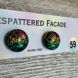 Rainbow Magic Drop Stud Dichroic Glass Earrings (59)