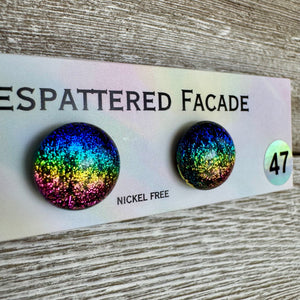 Rainbow Magic Drop Stud Dichroic Glass Earrings (47)