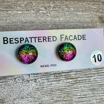 Rainbow Magic Drop Stud Dichroic Glass Earrings (10)