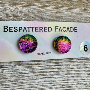 Rainbow Magic Drop Stud Dichroic Glass Earrings (6)