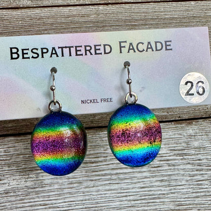 Rainbow Magic Drop Dangly Dichroic Glass Earrings (26)