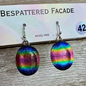 Rainbow Magic Drop Dangly Dichroic Glass Earrings (42)