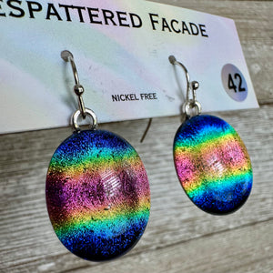 Rainbow Magic Drop Dangly Dichroic Glass Earrings (42)