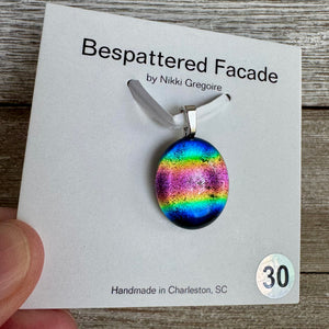 Rainbow Magic Drop Dichroic Glass Pendant (30)