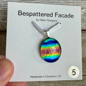 Rainbow Magic Drop Dichroic Glass Pendant (5)