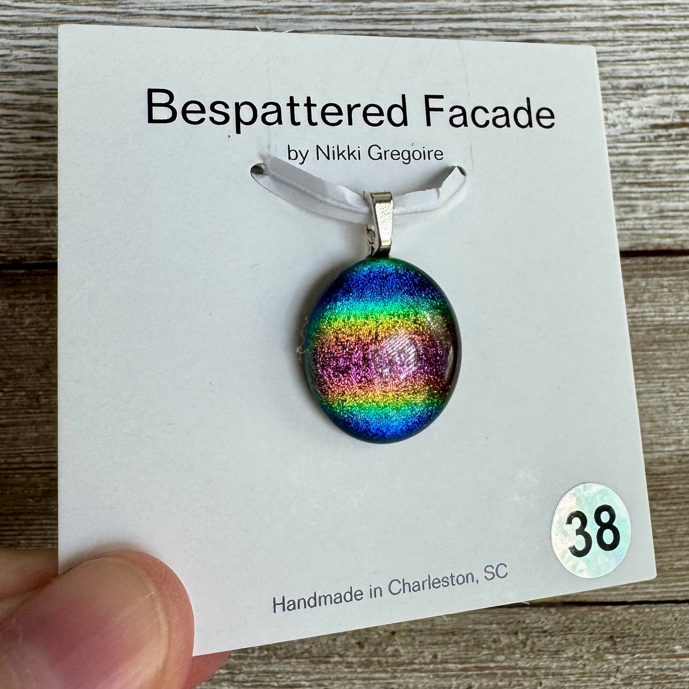 Rainbow Magic Drop Dichroic Glass Pendant (38)