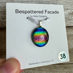 Rainbow Magic Drop Dichroic Glass Pendant (38)