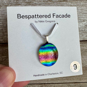 Rainbow Magic Drop Dichroic Glass Pendant (9)