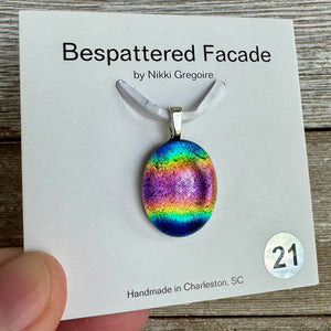 Rainbow Magic Drop Dichroic Glass Pendant (21)