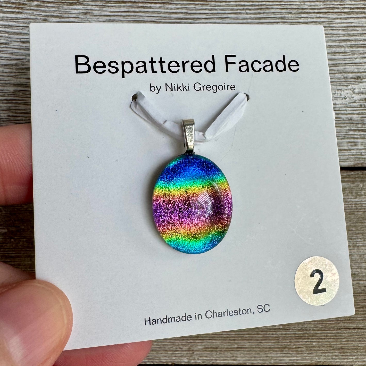 Rainbow Magic Drop Dichroic Glass Pendant (2)