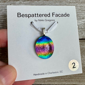 Rainbow Magic Drop Dichroic Glass Pendant (2)