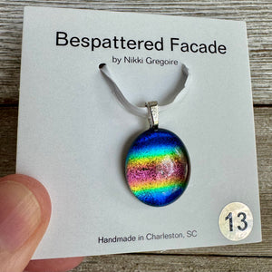 Rainbow Magic Drop Dichroic Glass Pendant (13)