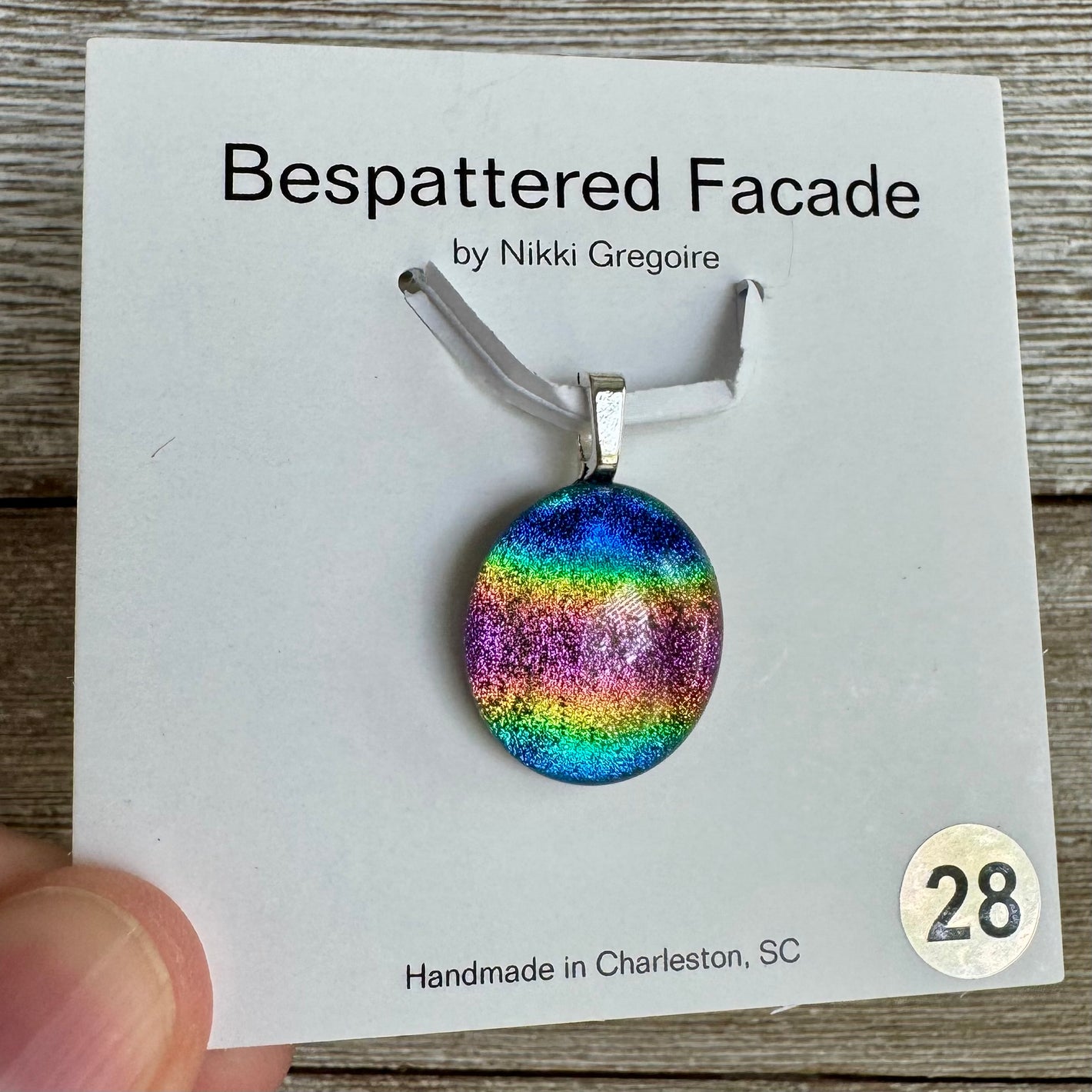 Rainbow Magic Drop Dichroic Glass Pendant (28)