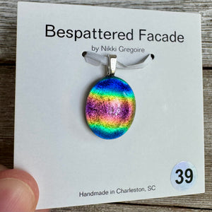 Rainbow Magic Drop Dichroic Glass Pendant (39)