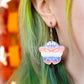 Moth Rainbow Pride Statement Dangle Earrings