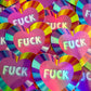 Bespattered Facade Everyone's Favorite Word Rainbow Heart Holographic Sticker