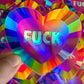 Bespattered Facade Everyone's Favorite Word Rainbow Heart Holographic Sticker