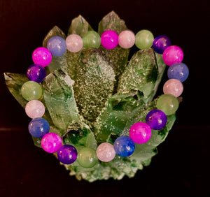 Cosmic Skittles Bracelet – 8mm Rainbow Energy for Balance, Strength & Healing (Small to Medium Wrists)