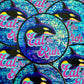 Bespattered Facade Holographic Glitter Eat the Rich Orca Sticker
