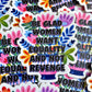 Bespattered Facade "Be Glad Women Want Equality & Not Revenge" Semi-Motivational Flower Sticker