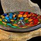 Handcrafted Mosaic Incense Burner | Rainbow Ash Catcher from Indonesia (4.75" Wide)