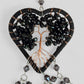 Handmade Black Heart Shape Tree of Life Dreamcatcher with Black Feathers - Black Obsidian Rearview Mirror Hanging or Wall Hanging